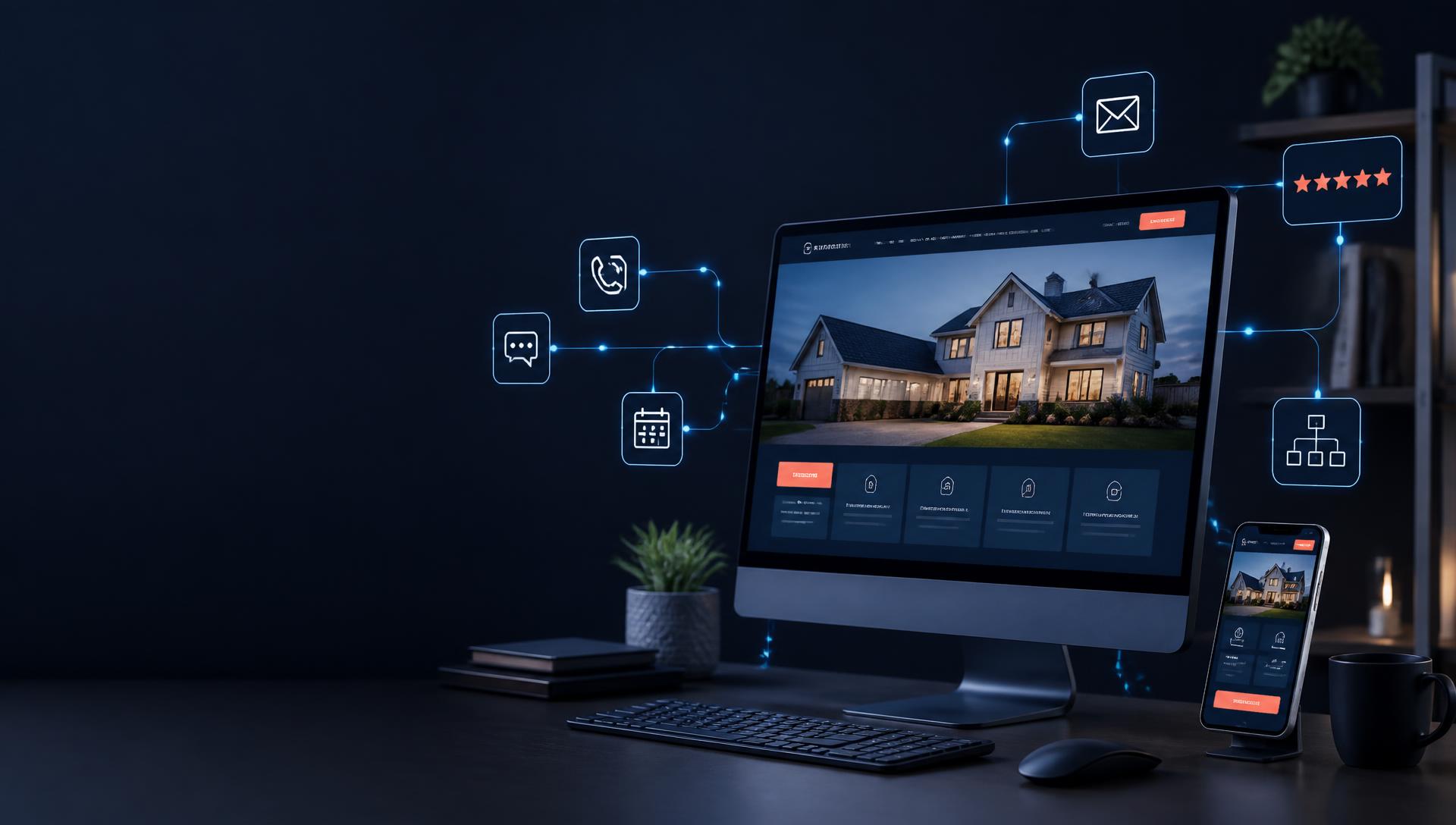 Smart Web Site connected to messaging, calls, appointments, reviews, and automation